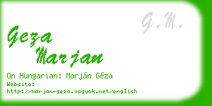 geza marjan business card
